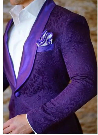 Handsome Shawl Lapel Groomsmen Double-Breasted Groom Tuxedos Black Men Suits Wedding/Prom/Dinner Man Blazer Jacket Pants Tie