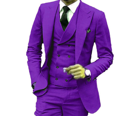 Custom Design Dark Green 3 Piece Suit Men Wedding Tuxedos Excellent Black Lapel Groom Tuxedos Men Business Dinner Prom Blazer Jacket Pants Tie Vest 211