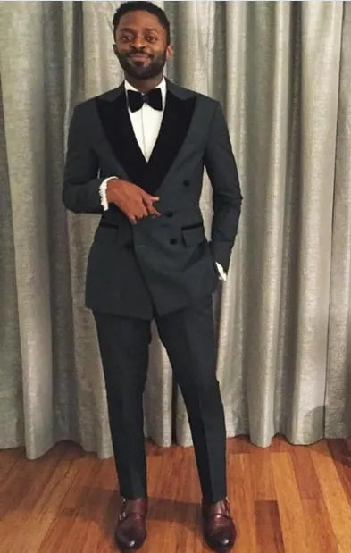 Summer Linen Fabric Tuxedos Double Breasted Mens Party Coat Trousers 2 Set Man Work Business Suit Prom Dress W:1252