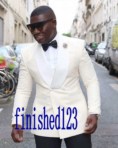High Quality Two Buttons Pink Groom Tuxedos Groomsmen Notch Lapel Best Man Blazer Mens Wedding Suits (Jacket+Pants+Tie) D:38