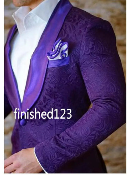 High Quality Two Buttons Pink Groom Tuxedos Groomsmen Notch Lapel Best Man Blazer Mens Wedding Suits (Jacket+Pants+Tie) D:38