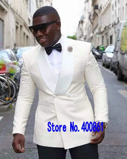 Double-Breasted Side Vent Light Grey Groom Tuxedos Peak Lapel Groomsmen Mens Wedding Tuxedos Prom Suits (Jacket+Pants+Tie) G1671