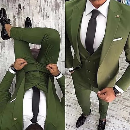 Brand New lavender Groom Tuxedos With Black Peak Lapel Groomsman Wedding 3 Piece Suit Popular Men Business Jacket Blazer(Jacket+Pants+Tie+Vest) 69