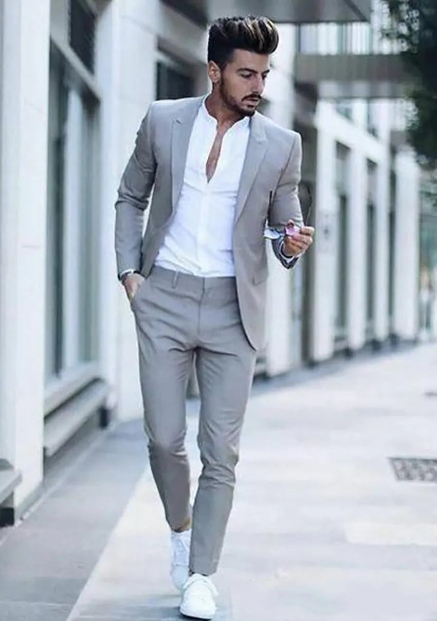 Houndstooth Groom Tuxedos Peak Lapel Men Wedding Tuxedo Fashion Men Jacket Blazer Men Prom Dinner/Darty Suit(Jacket+Pants+Tie) 1592
