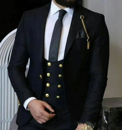 Brand New lavender Groom Tuxedos With Black Peak Lapel Groomsman Wedding 3 Piece Suit Popular Men Business Jacket Blazer(Jacket+Pants+Tie+Vest) 69