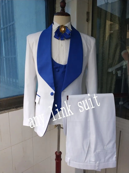 Real Photo Groom Tuxedos Weaving Brocade Jacquard Men Party Business Suits 3 Piece Prom Blazer Dress Customize W1450